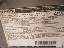 1990 TOYOTA TRUCK STD GRAY 2.4L MT 2WD Z17634